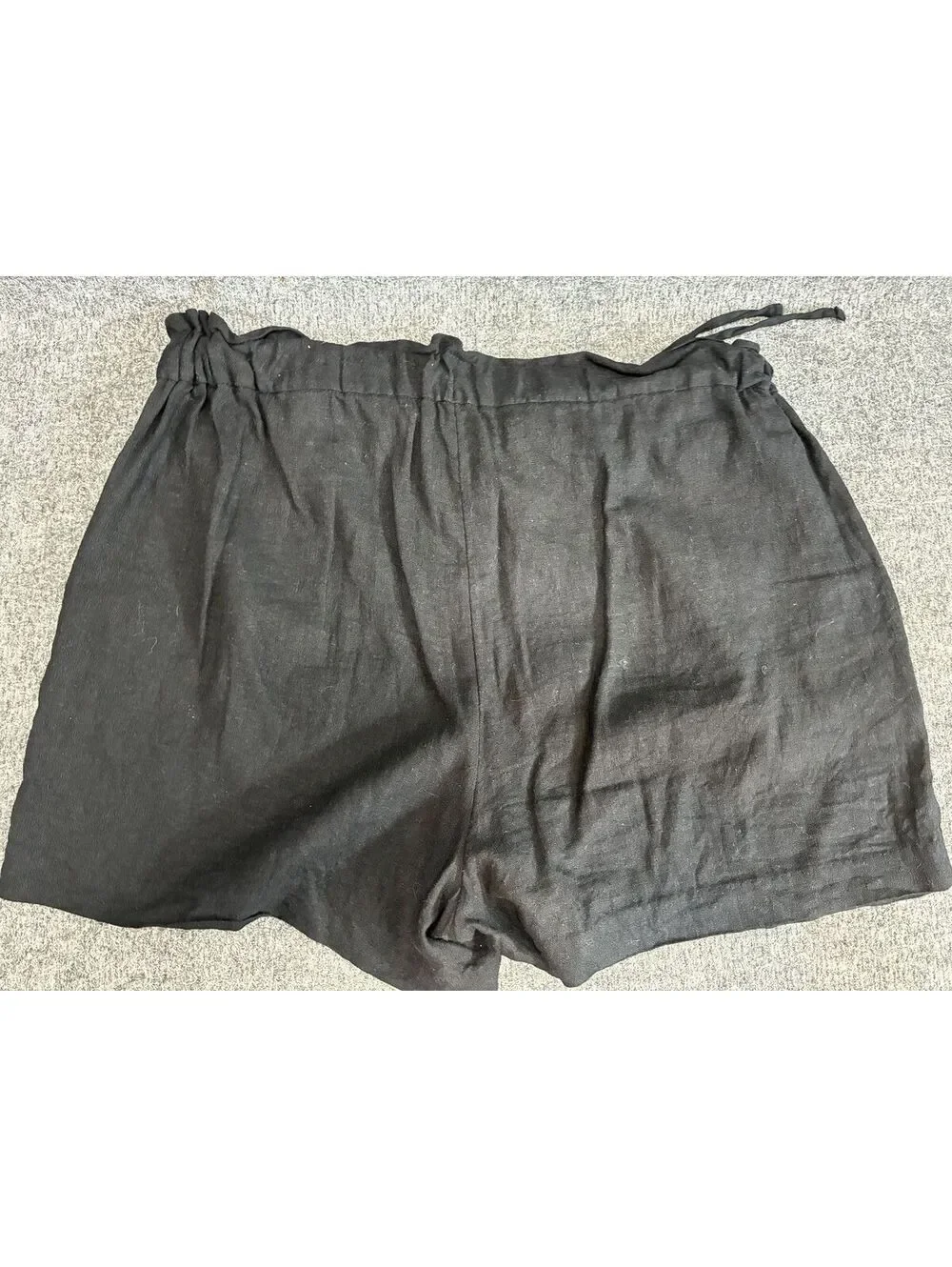 Womens Banana Republic Black Linen Shorts Size Large Tall Length
